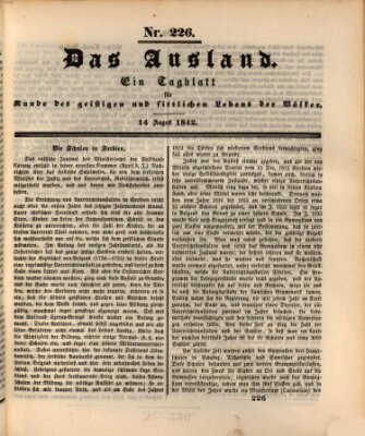 Das Ausland Sonntag 14. August 1842