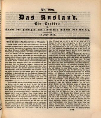 Das Ausland Dienstag 16. August 1842