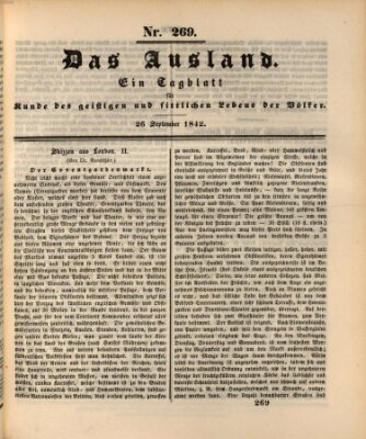Das Ausland Montag 26. September 1842