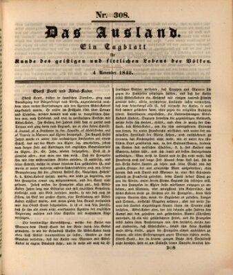 Das Ausland Freitag 4. November 1842