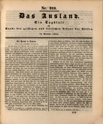 Das Ausland Dienstag 15. November 1842