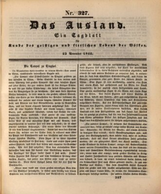 Das Ausland Mittwoch 23. November 1842