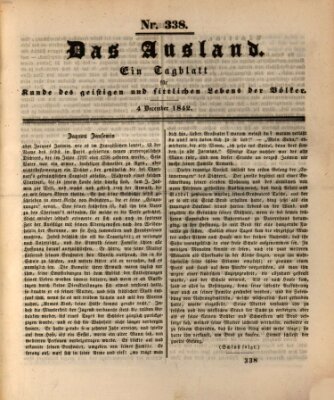 Das Ausland Sonntag 4. Dezember 1842