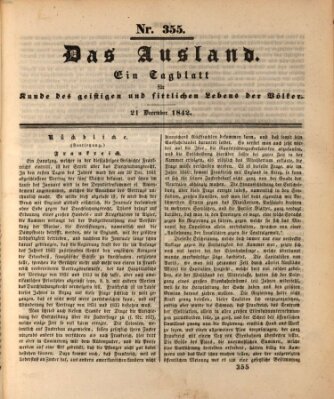 Das Ausland Mittwoch 21. Dezember 1842