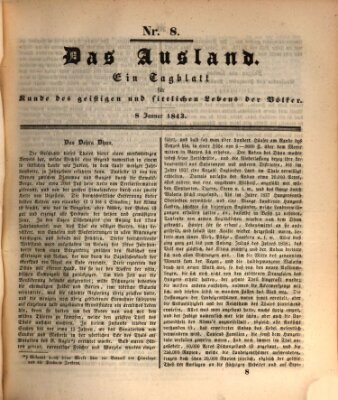 Das Ausland Sonntag 8. Januar 1843
