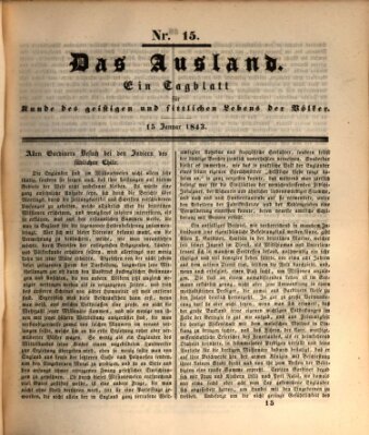 Das Ausland Sonntag 15. Januar 1843