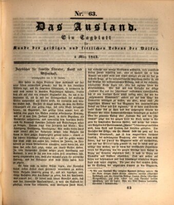 Das Ausland Samstag 4. März 1843