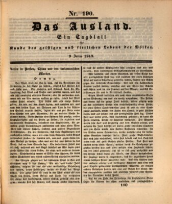 Das Ausland Sonntag 9. Juli 1843
