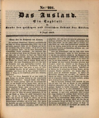 Das Ausland Mittwoch 9. August 1843
