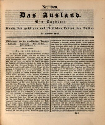 Das Ausland Mittwoch 22. November 1843