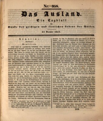 Das Ausland Sonntag 24. Dezember 1843