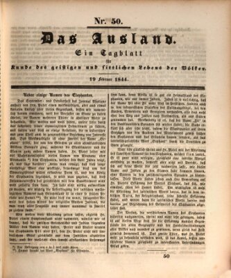 Das Ausland Montag 19. Februar 1844
