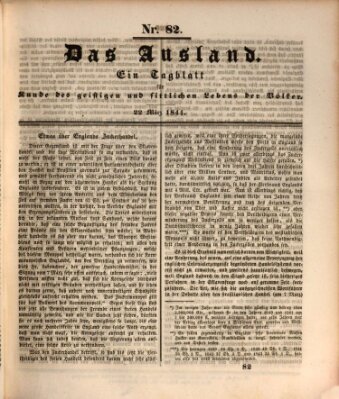 Das Ausland Freitag 22. März 1844