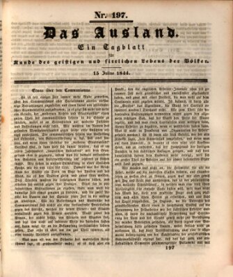 Das Ausland Montag 15. Juli 1844