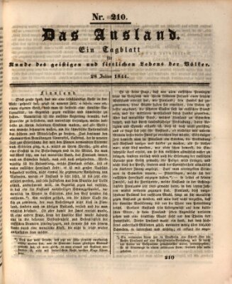 Das Ausland Sonntag 28. Juli 1844
