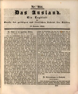 Das Ausland Dienstag 10. September 1844