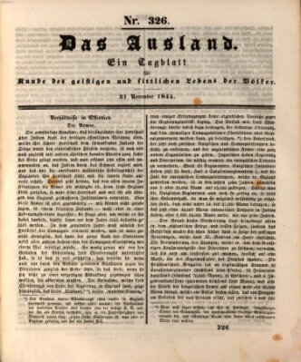 Das Ausland Donnerstag 21. November 1844