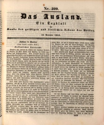 Das Ausland Sonntag 24. November 1844
