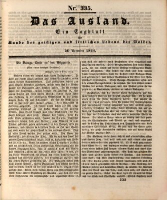 Das Ausland Samstag 30. November 1844
