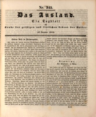 Das Ausland Dienstag 10. Dezember 1844