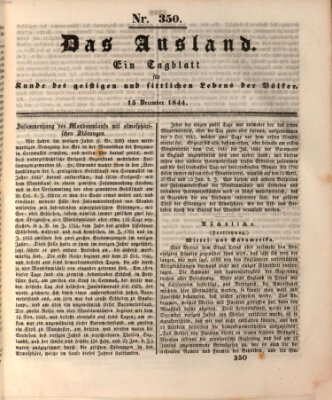 Das Ausland Sonntag 15. Dezember 1844