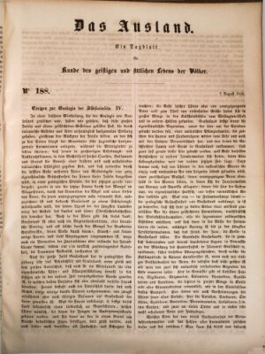 Das Ausland Montag 7. August 1848