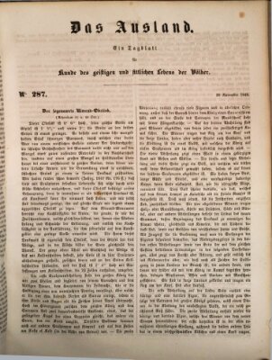 Das Ausland Donnerstag 30. November 1848
