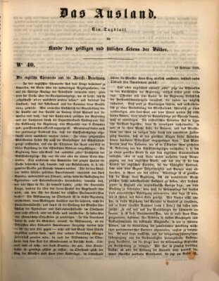 Das Ausland Donnerstag 15. Februar 1849