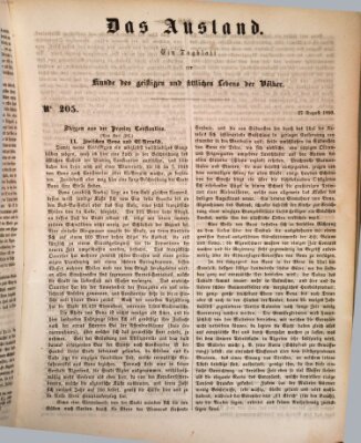 Das Ausland Dienstag 27. August 1850