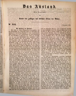 Das Ausland Donnerstag 5. September 1850