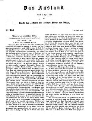 Das Ausland Montag 26. April 1852