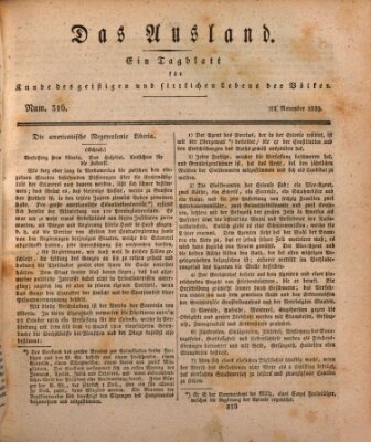 Das Ausland Donnerstag 12. November 1829