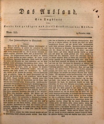 Das Ausland Donnerstag 19. November 1829