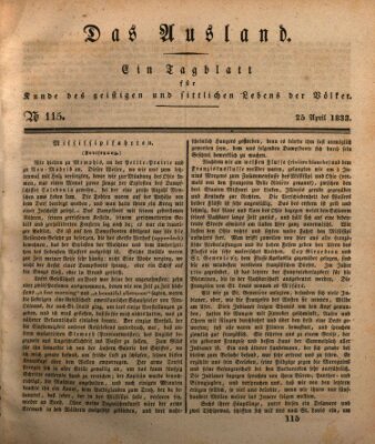 Das Ausland Donnerstag 25. April 1833
