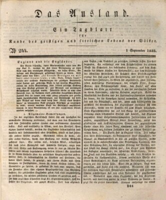 Das Ausland Sonntag 1. September 1833