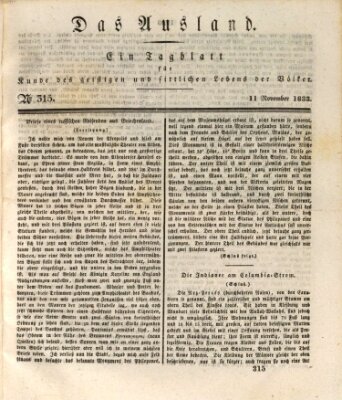 Das Ausland Montag 11. November 1833