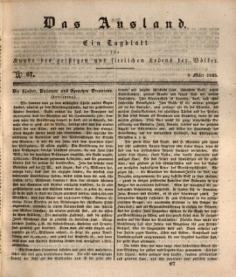 Das Ausland Sonntag 8. März 1835