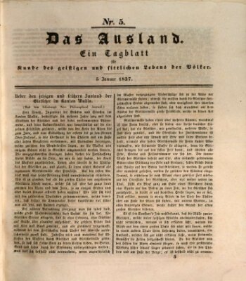 Das Ausland Donnerstag 5. Januar 1837