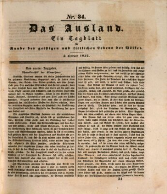 Das Ausland Freitag 3. Februar 1837
