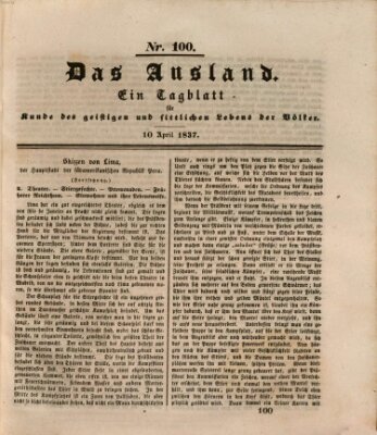 Das Ausland Montag 10. April 1837