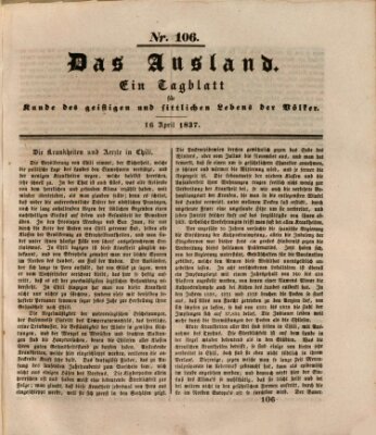 Das Ausland Sonntag 16. April 1837