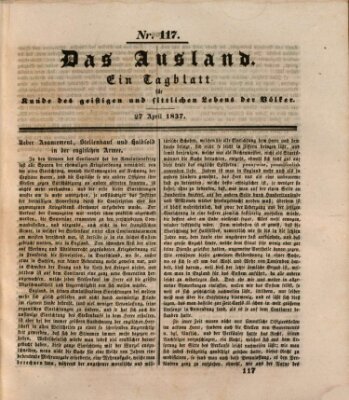 Das Ausland Donnerstag 27. April 1837