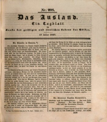 Das Ausland Donnerstag 27. Juli 1837