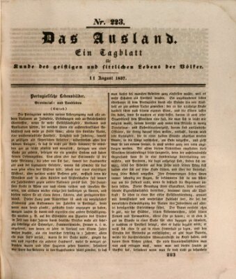 Das Ausland Freitag 11. August 1837