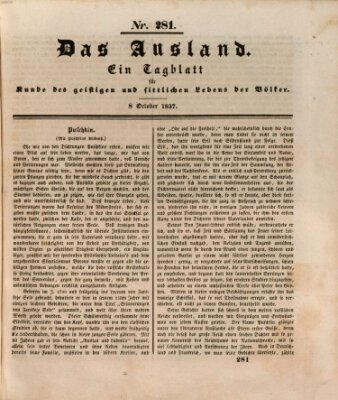 Das Ausland Sonntag 8. Oktober 1837