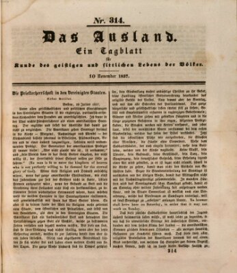 Das Ausland Freitag 10. November 1837