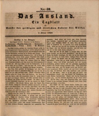 Das Ausland Donnerstag 1. Februar 1838