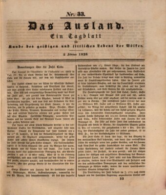Das Ausland Freitag 2. Februar 1838