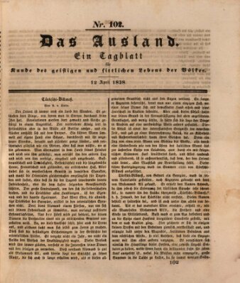 Das Ausland Donnerstag 12. April 1838