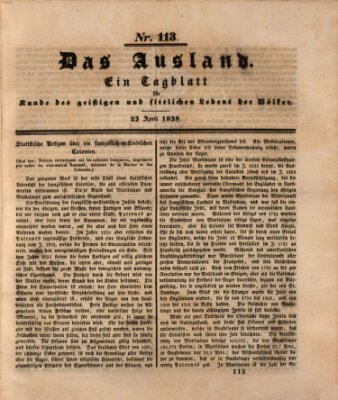 Das Ausland Montag 23. April 1838